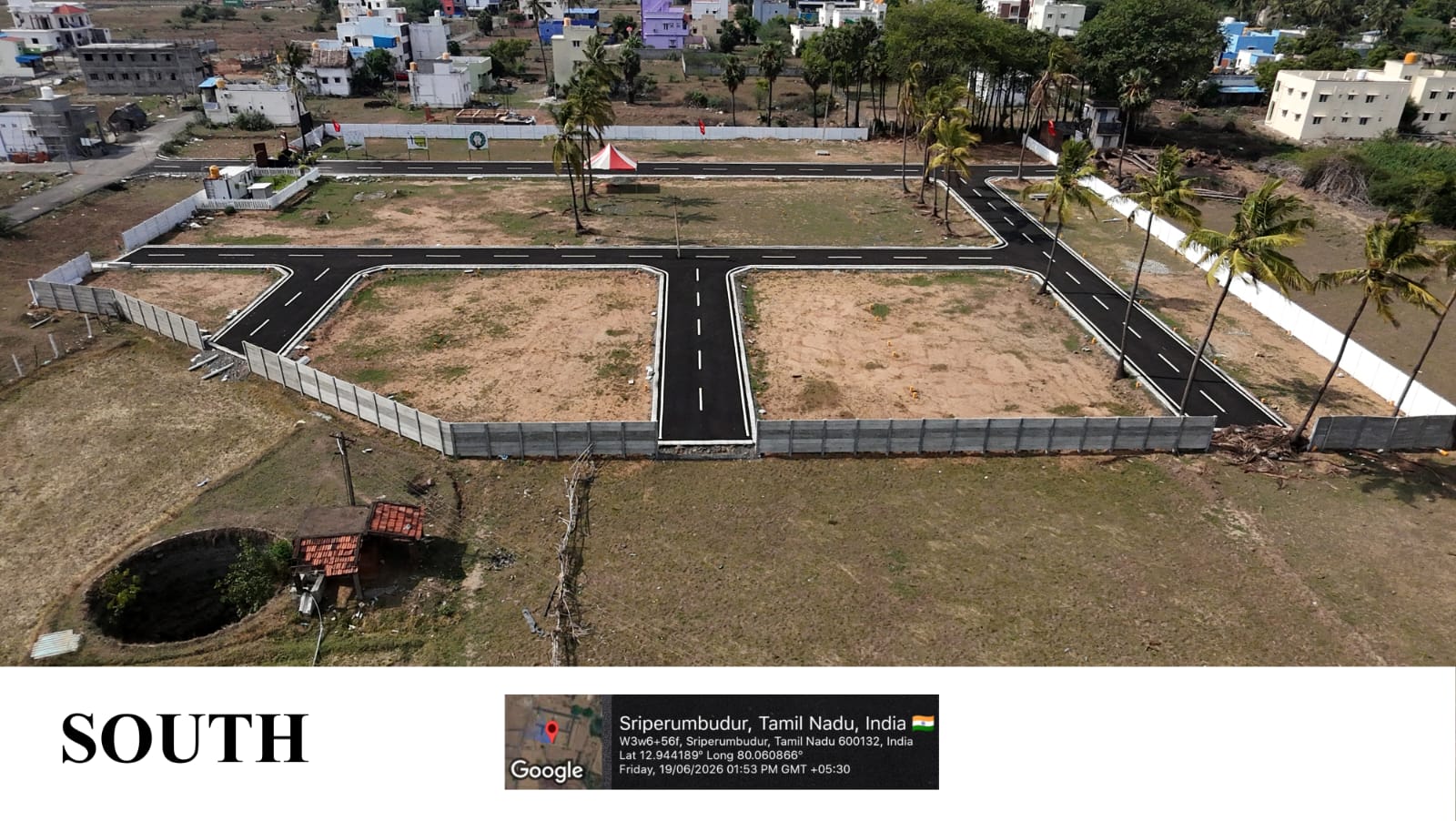 Aerial view of the completed internal roads at Nexus